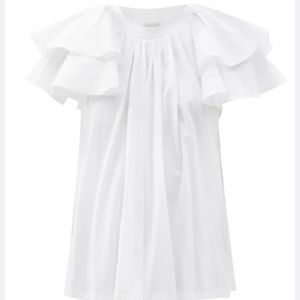 Alexander McQueen White Ruffle Sleeve Blouse